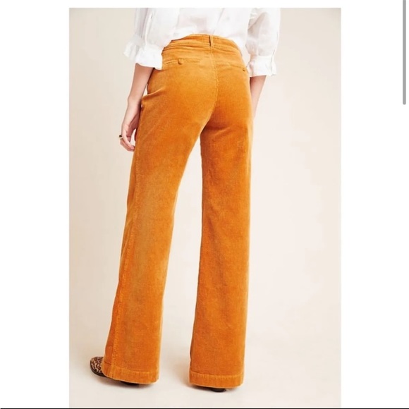 Paige Sutton High-Rise Flare Corduroy Pants in Autumn Rust - Picture 2 of 5